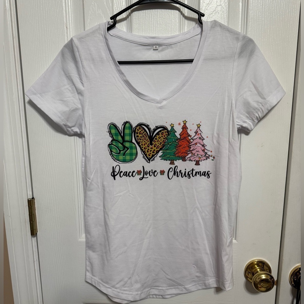 Christmas Women’s Holiday T-shirt Hand Pressed BN